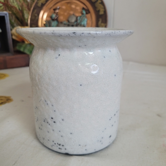 Vintage Raku Sudio Pottery Flower Pot White - Picture 4 of 10